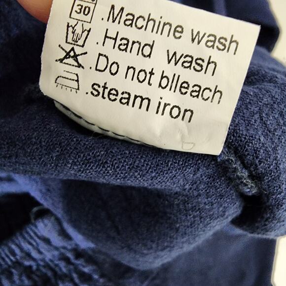 Women Jumpsuit Size XL Linen Viscose Single Shoulder Wide Leg Crop Smocking Blue - Picture 11 of 11